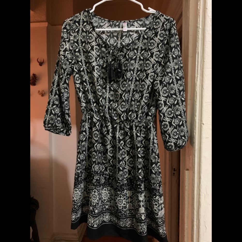 Black and White Floral Dress